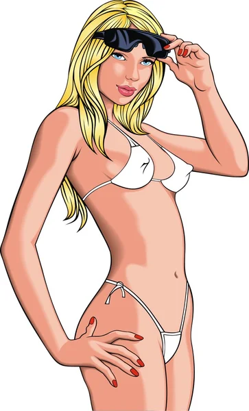 Sexy femme adulte posant en été — Image vectorielle