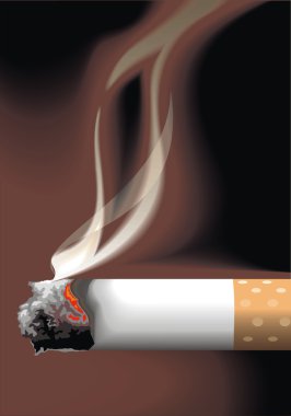 detay cigarete ve duman - vektör