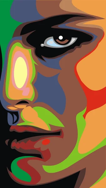 Color cara de mujer — Vector de stock