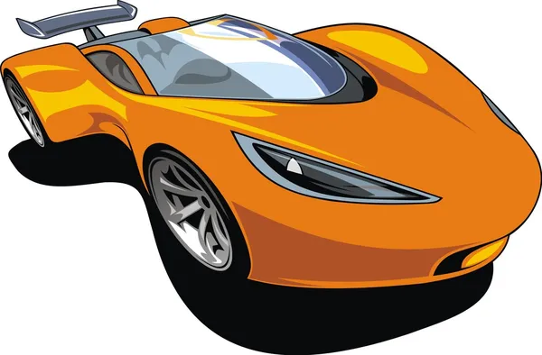 オレンジ色のスポーツ車 (私のオリジナル デザイン) — ストックベクタ