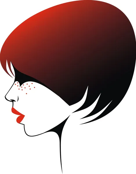 Testa di donna e i loro capelli (parrucchiere vettore ) — Vettoriale Stock