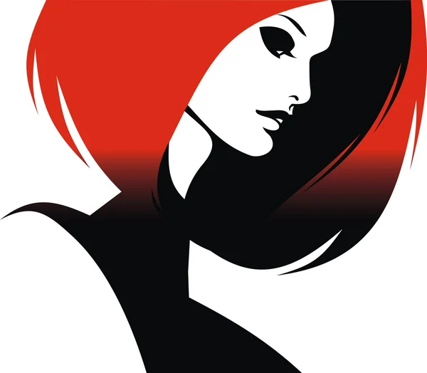 Woman head and their hair (hair stylist vector) — Stock Vector