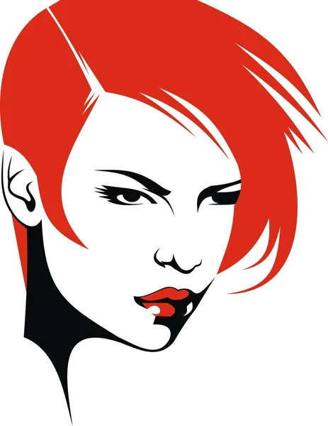 Frau Kopf und ihre Haare (Friseur Vektor) — Stockvektor