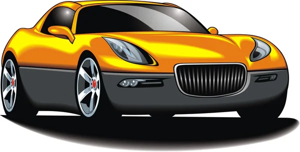 My original sport car (my design) in yellow color — Stock Vector