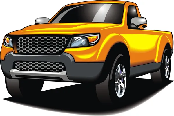 Mi coche 4x4 original (mi diseño) en color amarillo — Vector de stock