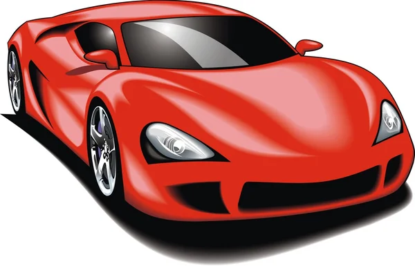 My original sport car (my design) in red color — Stock Vector