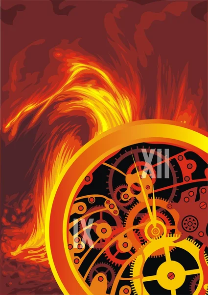 Abstract clock machine background — Stock Vector