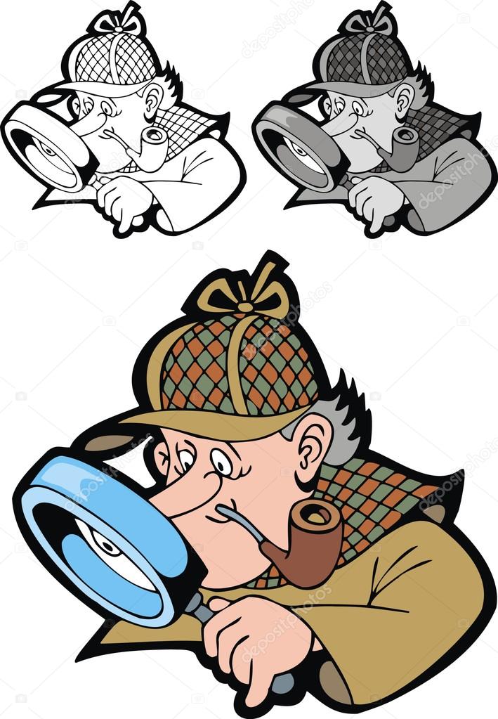Sherlock holmes cartoon Vector Art Stock Images | Depositphotos