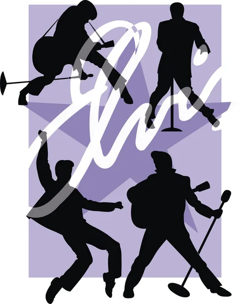 Rockstar illüstrasyon mavi yıldız zemin üzerine