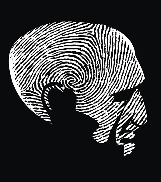 Head as fingerprint — Stock Vector