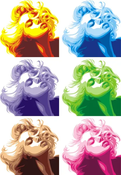 Blond meisje eruit als marilyn monroe — Stockvector