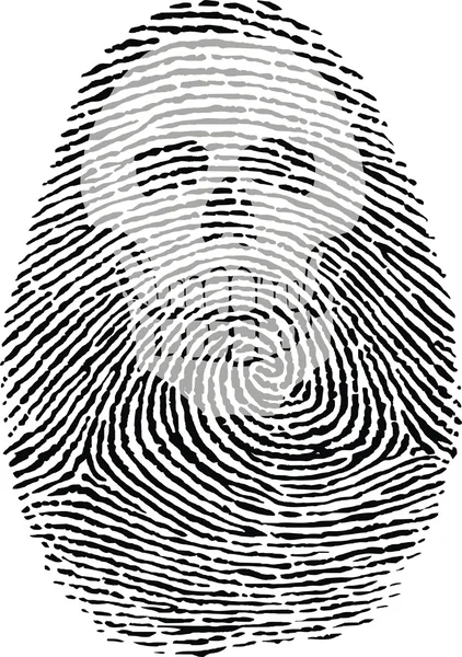 Skull thumbprint — Stock Vector