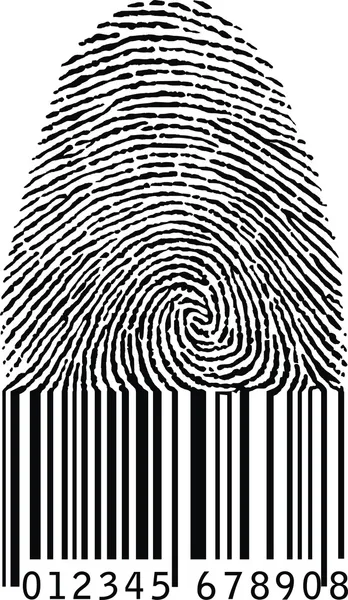 Fingerabdruck als Barcode — Stockvektor