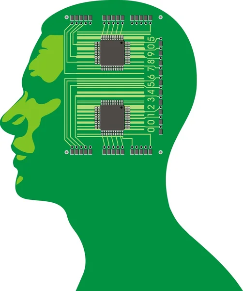 Code à barres dans la tête — Image vectorielle