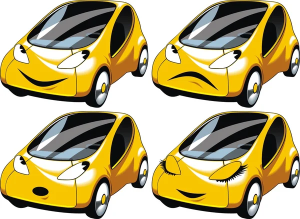 Disegno giallo piccola auto — Vettoriale Stock