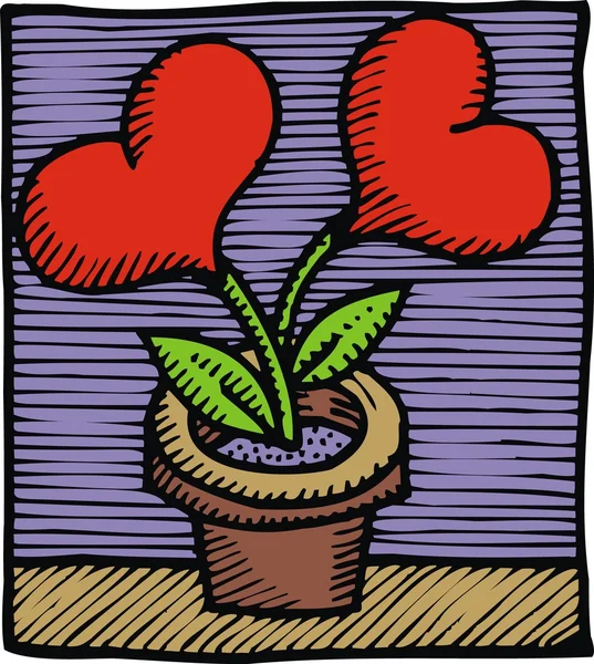 Heart as flower — Stock Vector