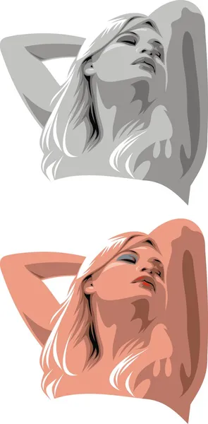 Belle tête de femme — Image vectorielle