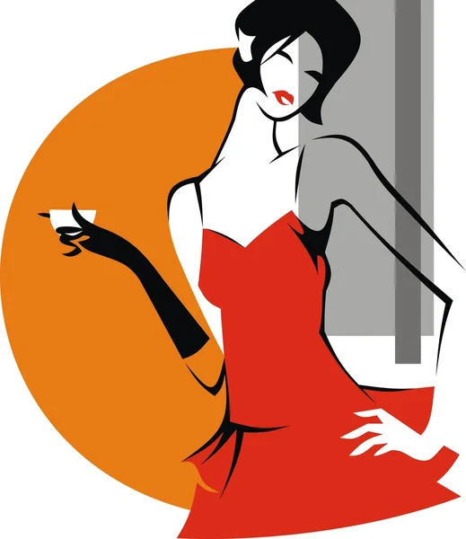 Mujer de moda — Vector de stock