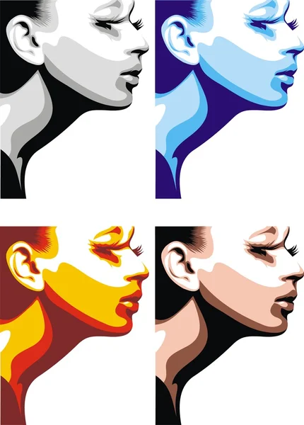 Face of girl — Stock Vector