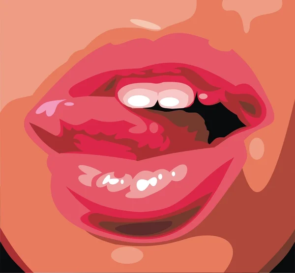 Labios rojos — Vector de stock