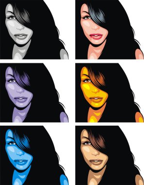 çok renkli güzel kızın yüzüne