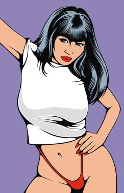 seksi kız bikini ve t-shirt