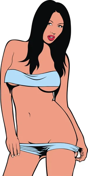 Bella donna bikini — Vettoriale Stock