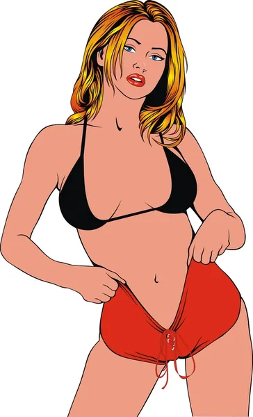 Mujer bonita y sexy — Vector de stock