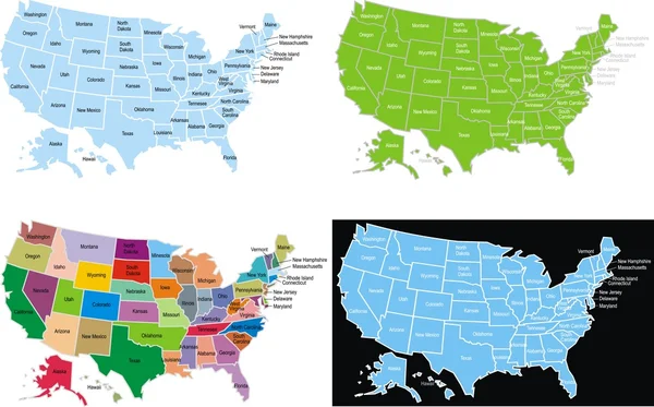 Estados Unidos mapas — Vector de stock