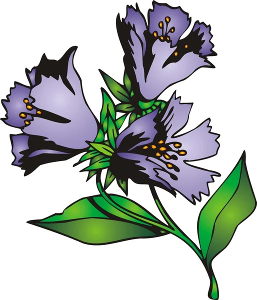 Flor azul — Vector de stock