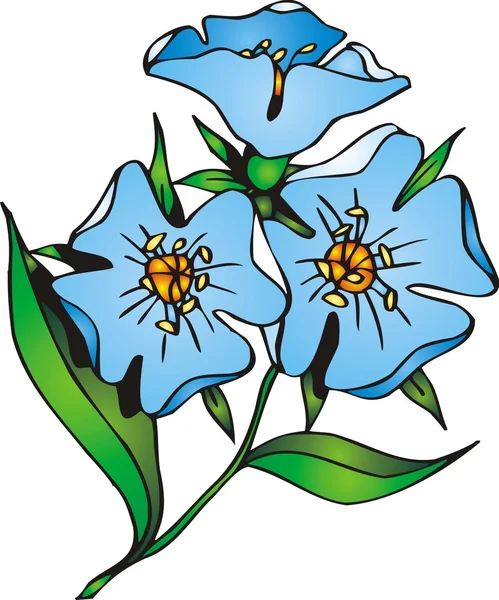 Flor azul — Vector de stock