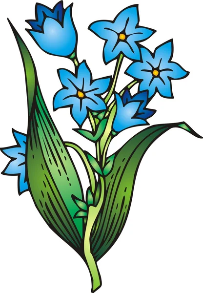 Flor azul — Vector de stock
