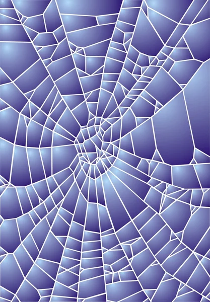 Spinnenweb of gat in het glas — Stockvector