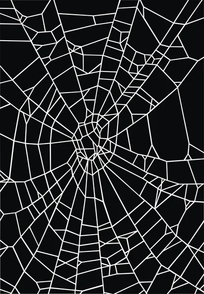 Tela de araña o agujero en el vidrio — Vector de stock
