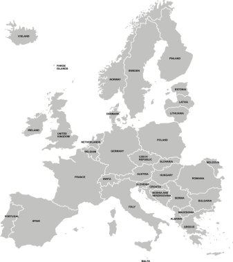 Картина, постер, плакат, фотообои "карта европы", артикул 37046315