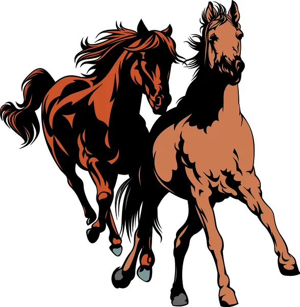 Vahşi atlar — Stok Vektör