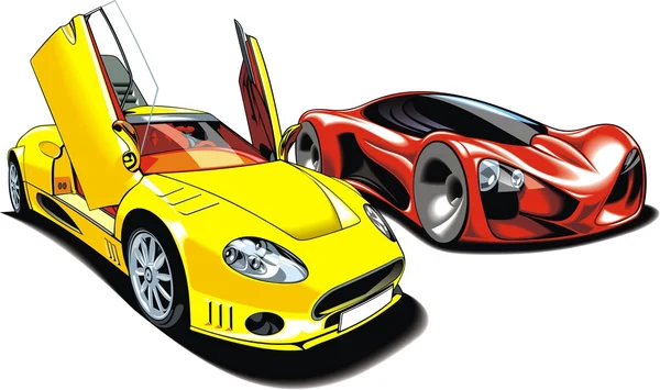 Spor arabalar (benim özgün tasarım) — Stok Vektör