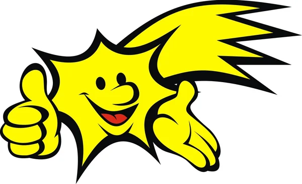 Gele ster (glimlach set) — Stockvector