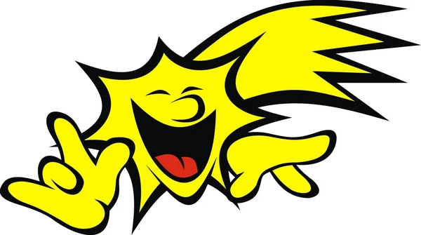 Stella gialla (sorriso impostato ) — Vettoriale Stock