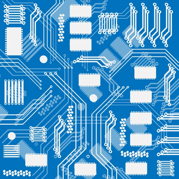 Chip, microcircuit, silikon çip, mikroçip — Stok Vektör