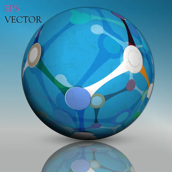Abstract hollow sphere, dna, molecule — Stock Vector