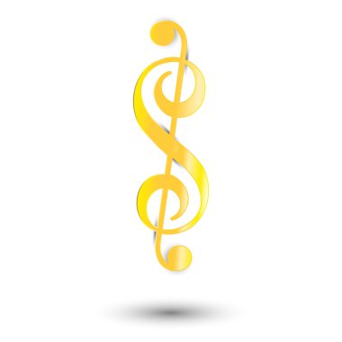 Beyaz arka planda izole edilmiş altın dolar işareti. Vektör illüstrasyonu