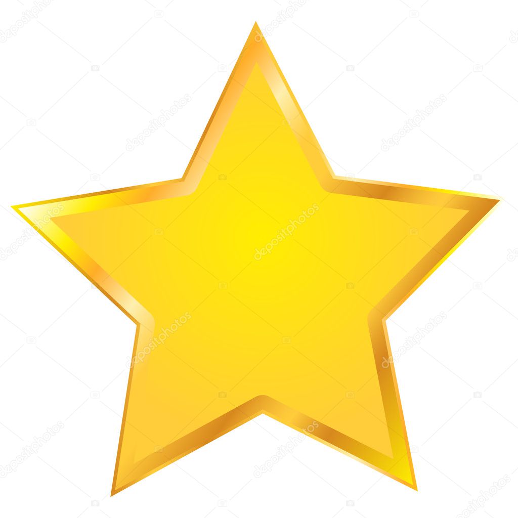 Golden star isolated