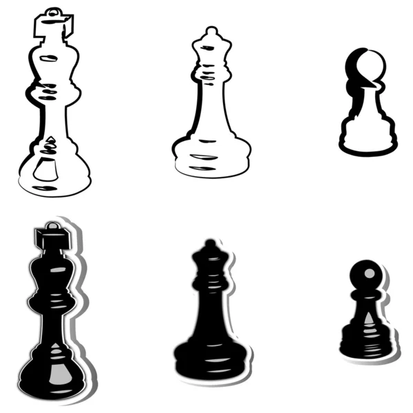 Šachy ikony. vektorové ilustrace. — Stockový vektor