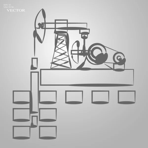 Petróleo, pozo de petróleo — Vector de stock