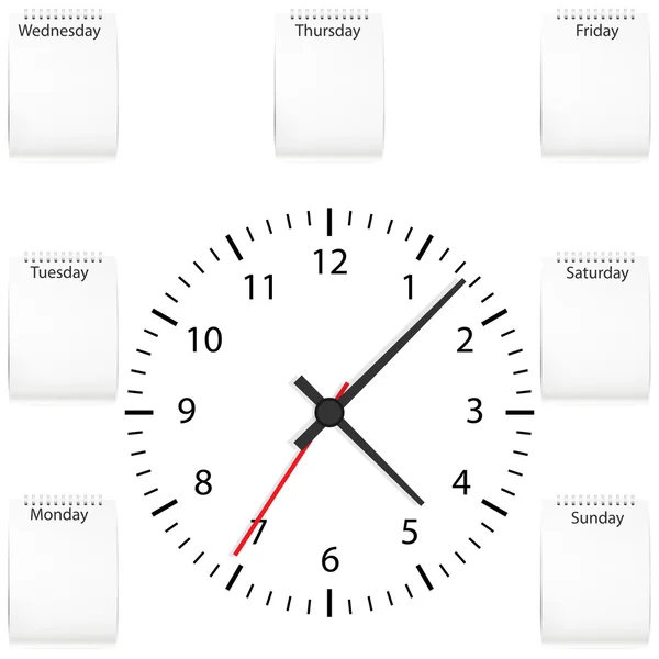 Horloge, journal, engrenages — Image vectorielle