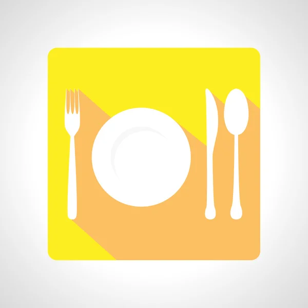 Plate with cutlery app icon — Stock Vector