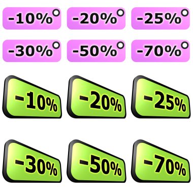 Satılık etiket kümeleri