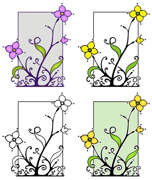 Bloemen in een frame — Stockvector