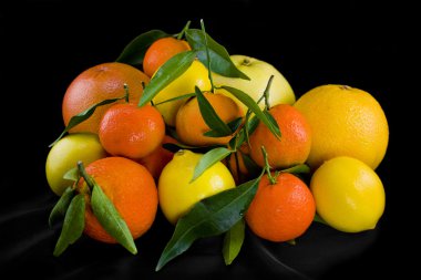 meyveler siyah arka plan üzerine